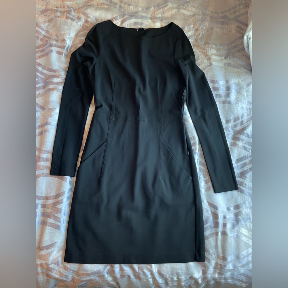 Theory Elegant Black Long Sleeve Dress